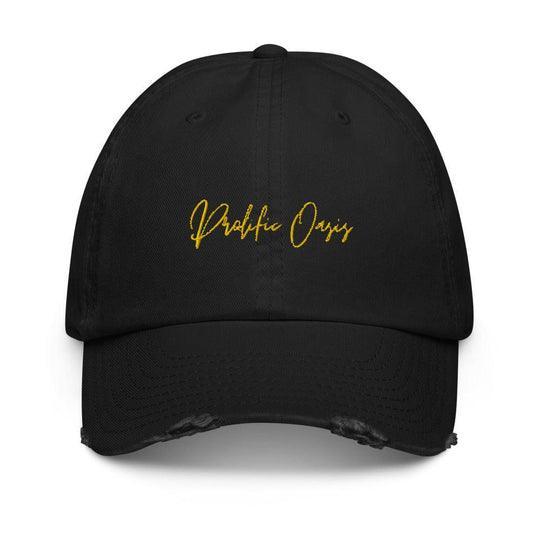 Black dad hat with yellow text
